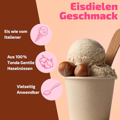 Haselnuss-Eispaste - 100% reine Tonda Gentile Trilobata │ Weltbekannt als "Piemont Haselnuss" │ für die Herstellung köstlicher selbstgemachter Leckereien │ Inhalt: 250 g – Bild 4