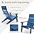 LUE BONA Modern Adirondack Chairs Set of 4, Navy Blue Plastic Adirondack Chair, High Back Poly Adirondack Fire Pit Chairs Weather Resistant, Patio Outdoor Chairs for Porch, Deck, Pool, Garden, 330LBS