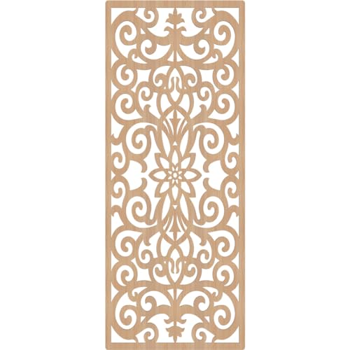 Image of Buel Decorative Pierced Fretwork Wood Wall Panels, 35 3 /8 inchW x 89 3 /8 inchH x 3 /8 inchT, Hickory