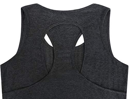 Cyanstyle Womens Workout Tank Tops Sleeveless Athletic Active Sports Running Exercise Shirts Deep Grey Xx-Large #TOP3