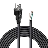 Replacement Power Supply Cord，6.46Ft 18 Gauge Cable 110V 115V 120V 125V 300V for Appliance, NEMA 5-15P Plug US SJT 18AWG (18/3),Power Cord Replacement Pigtail Black