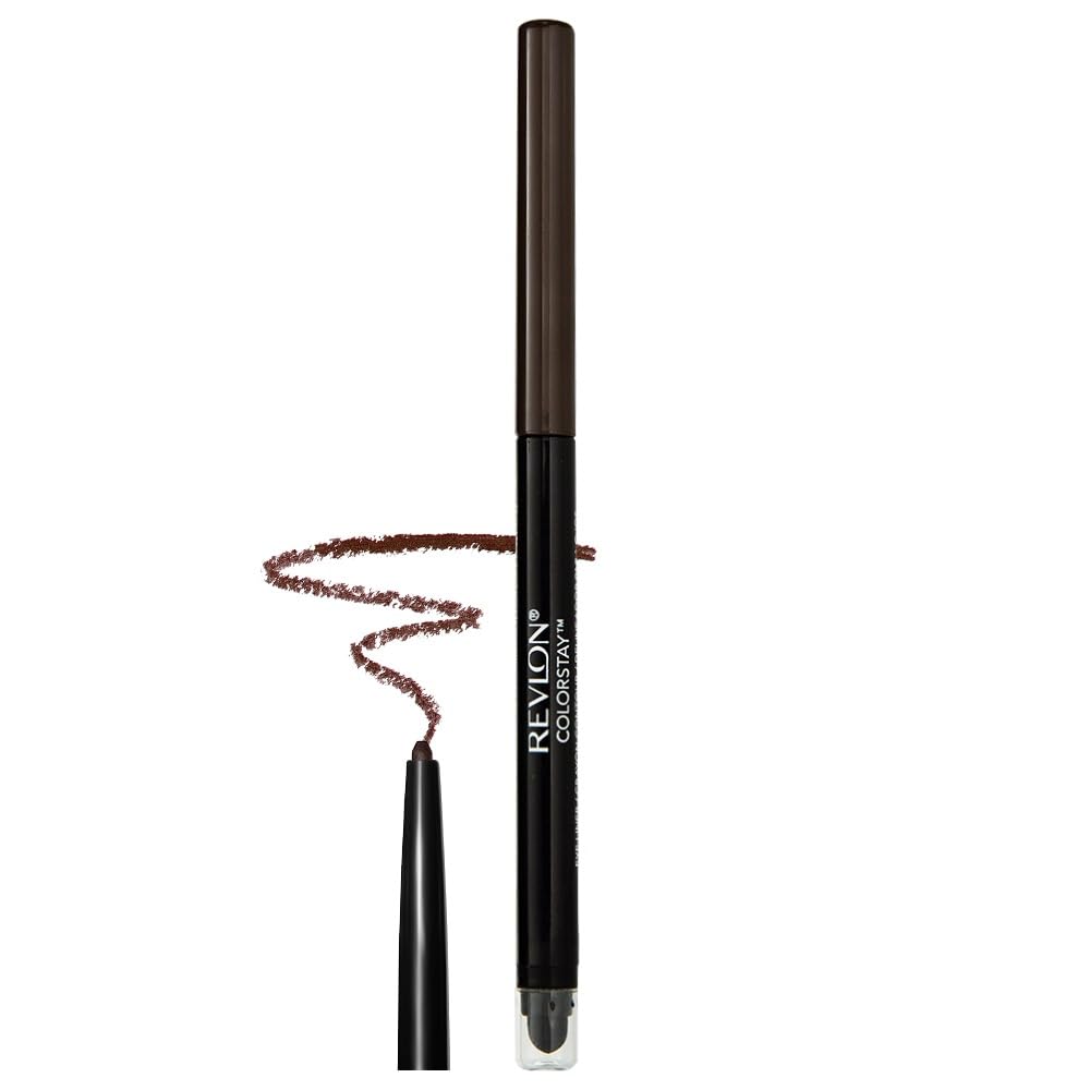 Revlon – ColorStay Eye Line Delineador de Ojos, con Sacapuntas y Esponja para Difuminar, 24 h de Duración, Resistente al Agua, para Todo Tipo de Piel, Tono Marrón