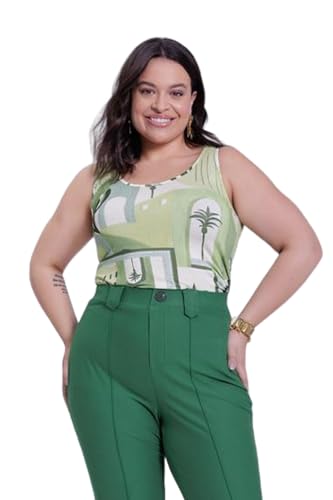 Regata Plus Size Lunender Viscose Verde Tam. G