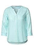 Cecil Bluse mit 3/4 Arm, geschlitztem Rundhalsausschnitt und Streifen Optik