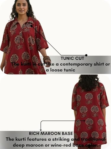 Image of Leriya Fashion Women's Rayon Kurta Pant Set | Casual Style Ethnic Co-ord Set for Women Stylish | Black Print Kurti for Office & Daily Travel Outfit | Oversize Loose Fit Kurta Sets for Woman