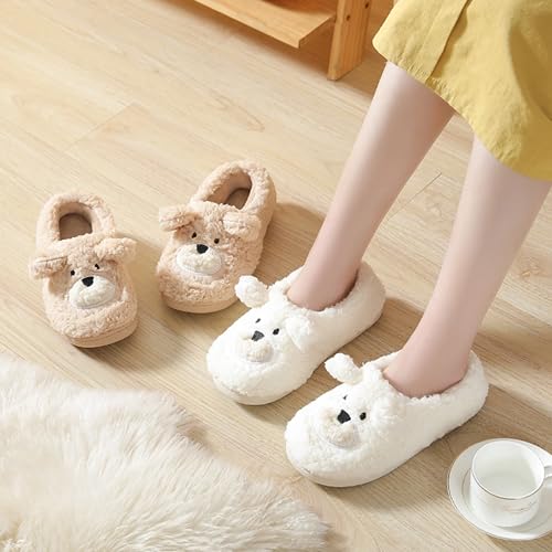 LilRoot Cute Bear Slippers Fuzzy Funny Animal Slippers Warm Soft Fluffy Closed Non-Slip Slippers for Winter Women Girls for Lounging Home3