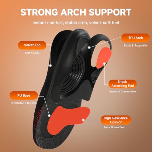 Ucanfeel Men's or Women's Plantar Fasciitis High Arch Support Shoe Insoles (3 Colors) - image 3