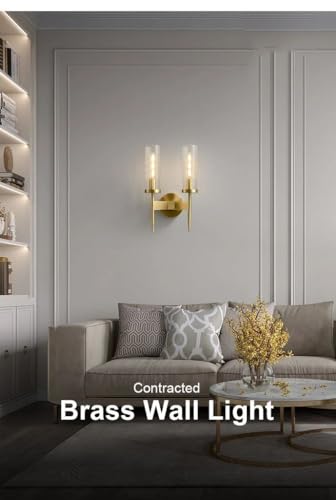 Image of Double Cylinder Wall Light | Clear Ribbed Glass Modern Minimalist Wall Lamp Fixture | Decorative Lighting for Living Room Bedroom Dining Cafe Bar Restaurant | Without Bulb