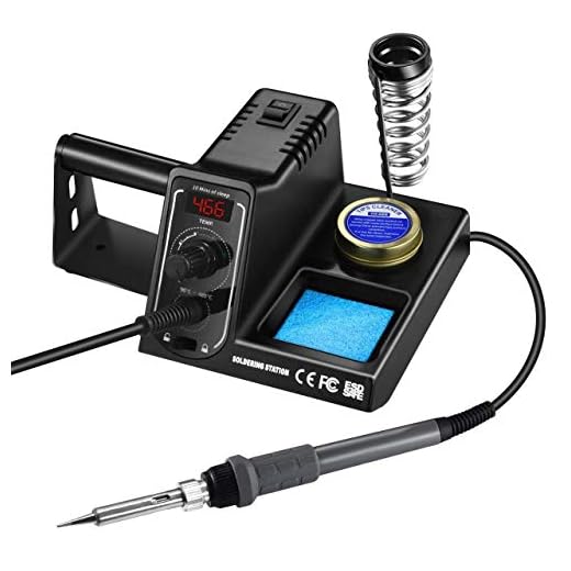 Station de Soudage Holife Fer à Souder Anti-statique, Station de Souder 60W Réglable 90~480 Degrés Chauffage Rapide avec Affichage LED Digital Précis Professionnel
