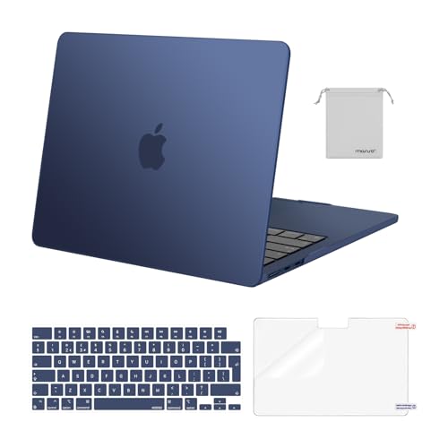 Étui rigide MacBook Air 13.6 Brume Bleu avec protège clavier QWERTY