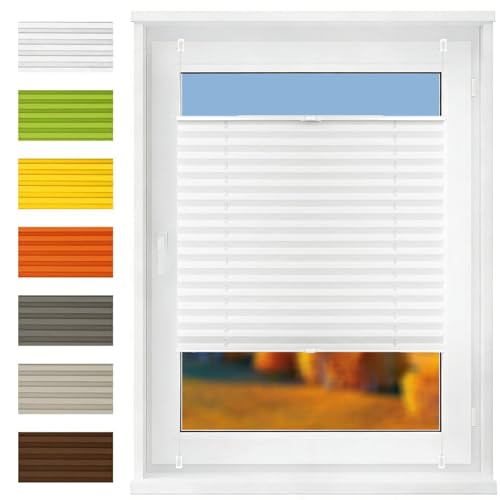 Estor Enrollable de Estor Opaco sin Taladrar 65 x 230 cm Fijación sin Taladrar Translúcido Enrollable Diseño Moderno Persianas Interior y Cortinas para Ventanas, Blanco
