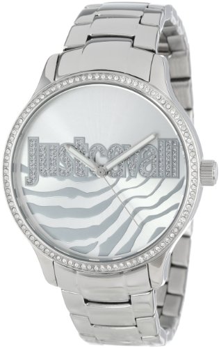 Pendule Femme Just Cavalli Huge R7253127509 en acier argenté avec cadran quartz analogique