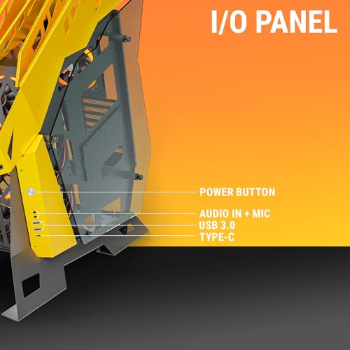 Image of Ant Esports Cypher G7 Mid-Tower ATX Computer Case /Gaming Cabinet - Black-Yellow | Support ATX, Micro-ATX, Mini-ITX | Pre-Installed 6 ARGB-PWM Remote Controlled Fans