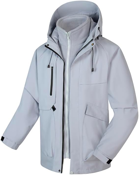 Men's Outdoor Skiing Jacket 3-in-1 Velvet Mountaineering Jacket Winter Warm Jacket