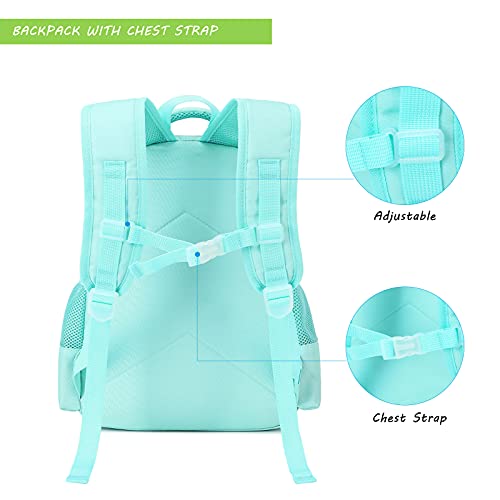 Unicorn Backpack And Lunch Box For Girls School Backpack For Girls Unicorn Bookbag Set With Chest Strap Lunch Box And Pencil Bag Preschool Kindergarten Backpack Set #TOP1