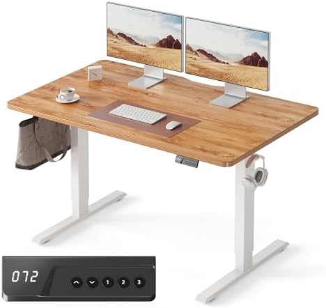 FEZIBO Standing Desk, 55×28 Inches Electric Height Adjustable, Si...