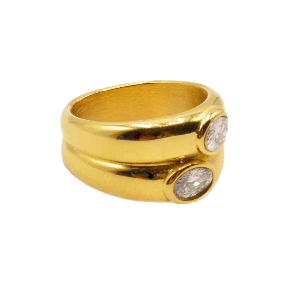 GOLDENCAT Anillo Infinity White Talla 7, Anillo con Circonitas Blancas, Diámetro interno del aro 17,3 mm, Zircon, Acero Inoxidable, Baño Oro 18k