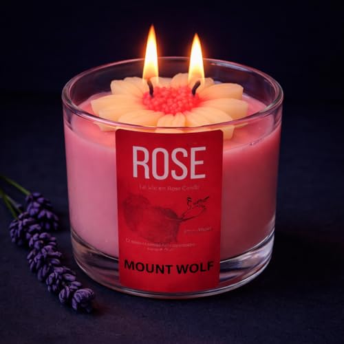 Image of Pink Blossom Scented Candle | Handcrafted Soy Wax Candle with Floral Top | Long-Lasting Aroma | Ideal for Gifting, Home Decor & Relaxation