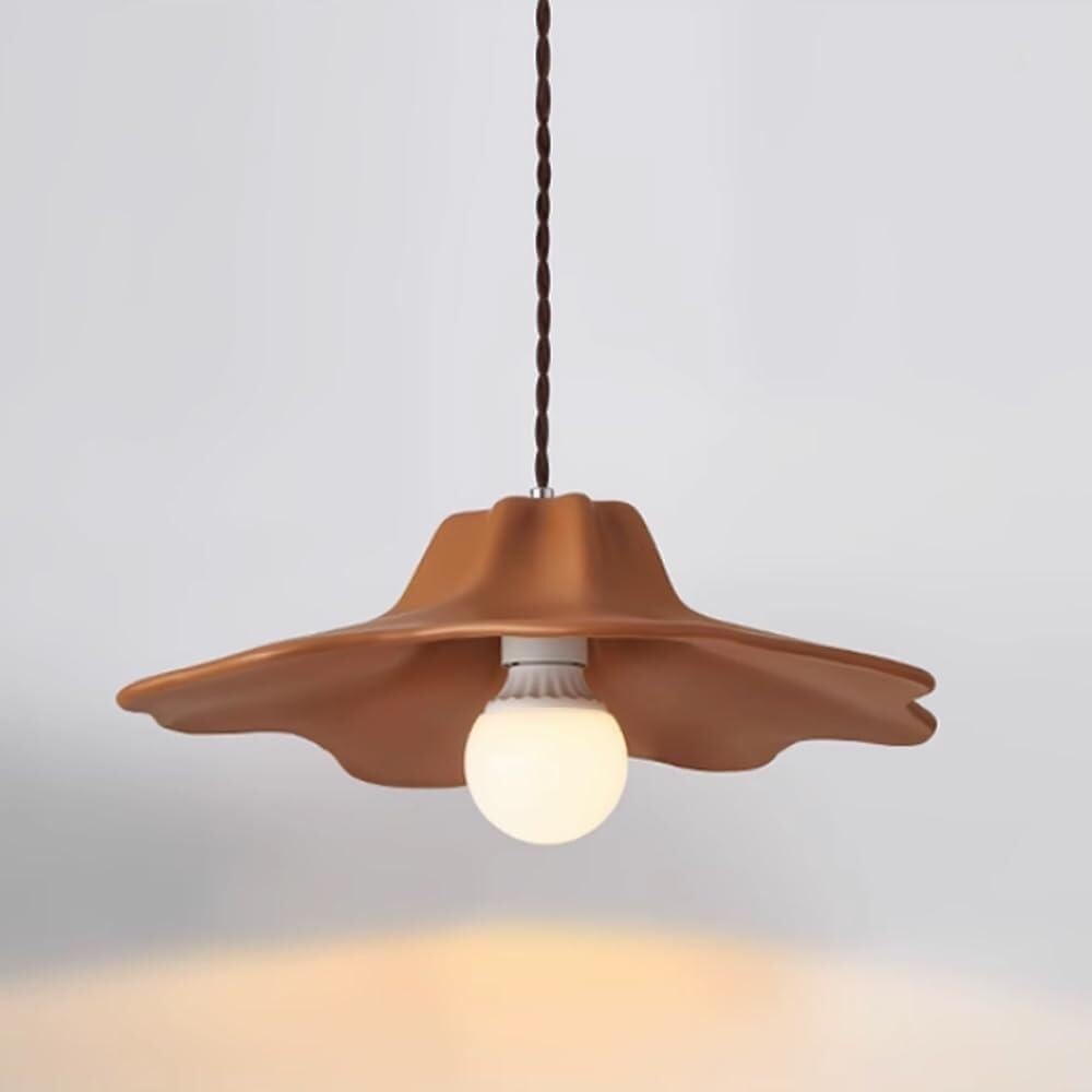 Suspension Japonaise Fleur en Résine Lustre Orange Design Nordique Haut de Gamme