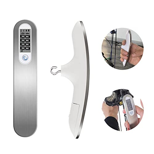 QOTSTEOS Báscula de arco digital, 110 lbs de arco, Object223; báscula de bozen recurve con pantalla LCD, acero inoxidable, libra de arco, báscula de caza g Gep228 (plata)