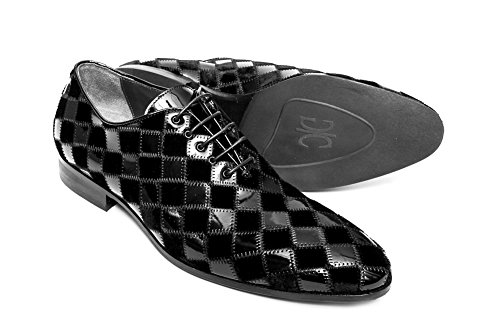 Giovanni Conti 2866-014 Mens Black Ultra Patent Leather & Velour lace up Shoes.3