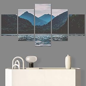 SIGNWIN 5 Panel Canvas Wall Art Calming Waters...