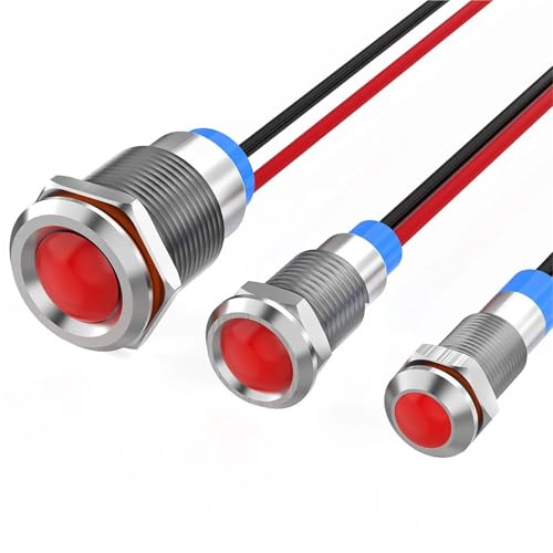 Indicateur LED 6mm 220V vert avec fil pilote pour tableau électrique