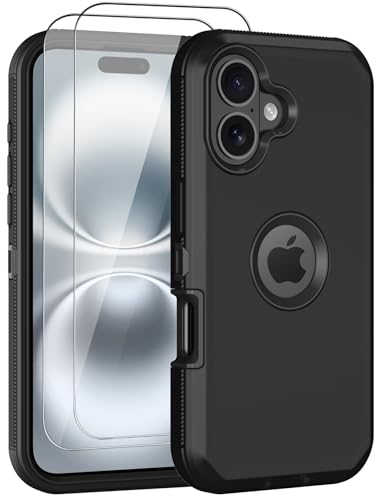 Aimoll-88 iPhone 16 PluspP[XA2̃XN[veN^[AϋvیAt{fB3wȑϏՌhoیdbJo[Apple iPhone 16 Plusp(ubN)