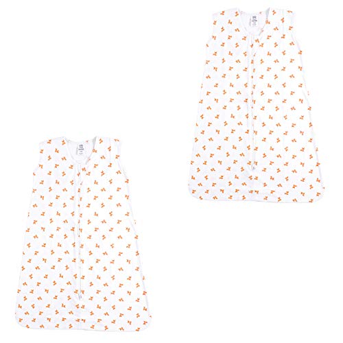 Image of Luvable Friends Unisex Baby Sleeveless Jersey Cotton Sleeping Bag, Sack, Blanket, Fox Jersey 2-Pack, 6-12 Months