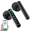 Fingerprint Door Lock- Smart Door knob,biometric Door Lock?with passcode keypad keyless Entry Door Handle?for Bedroom Home Hotel Office Apartment (Black with APP)