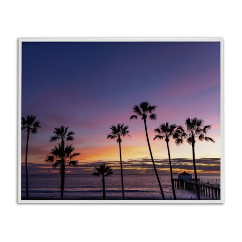 Palm Trees Horizon Coastal Sunset, 16 x 20 Inch Framed Giclée Print