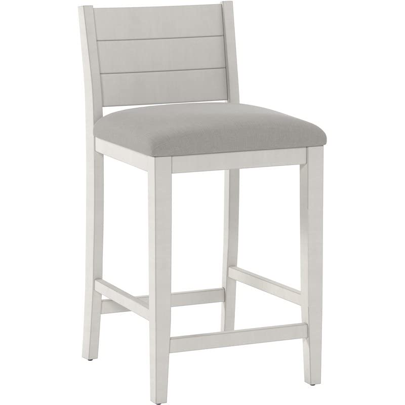 Hillsdale Fowler 26.75" Wood Transitional Counter Stool in Sea White/Gray