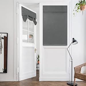 HOMEIDEAS Grau Verdunkelung Türvorhang 66x102cm