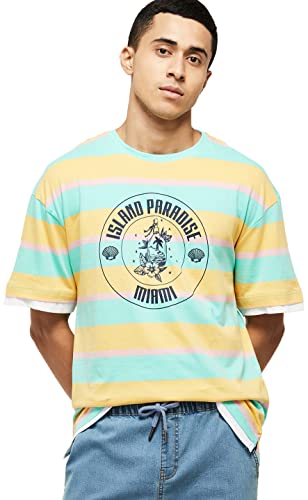 Image of Max Men Striped Ultra Slim Fit Crew Neck T-Shirt