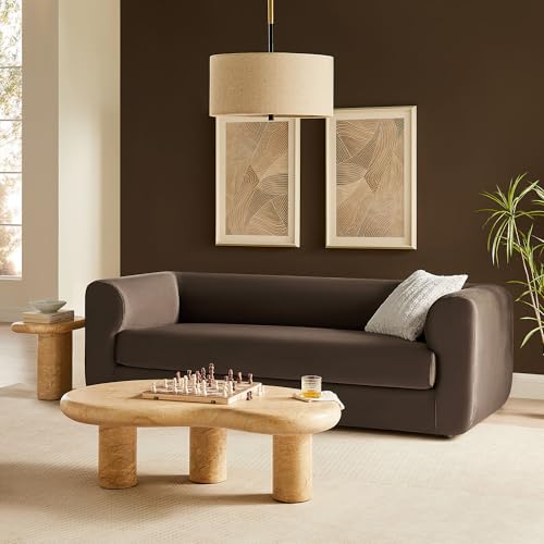 Modway Leif Velvet Tuxedo Sofa 89" 3-Seater
