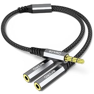 QianLink 3.5mm Kopfhörer Splitter Adapter Kabel Schwarz