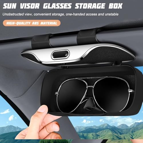 Image of RALTS Sunglasses Holder for Car Sun Visor, Protective Automotive Eyeglasses Storage Case Hanger, Soft Vehicle Interior Glasses Organizer Box Accessories, Universal for SUV Sedan Truck