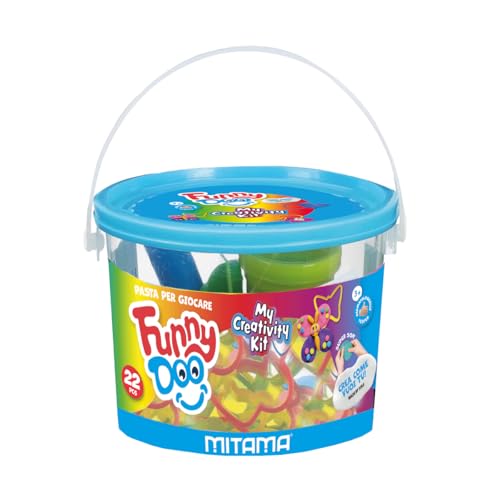 Mitama My Creativity Kit Funny Doo - Tarro para modelar, 22 piezas, caja de juegos con cortadores, a partir de 3 años, juego y tiempo libre, niños
