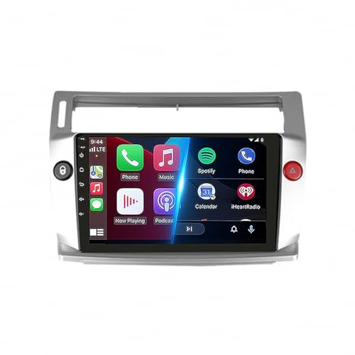 Radio de coche 2 DIN con Carplay inalámbrico y Android Auto para Citroen C4 2004-2009