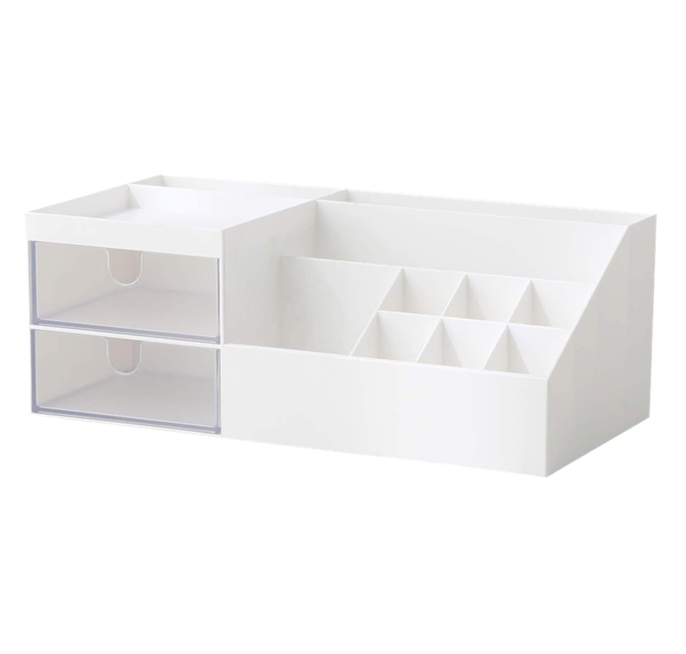 Biurko Organizator Przechowywanie Na Biurku Kosmetyki Do Makijażu Vanity Organizer Box Artykuły Biurowe Blat Łazienkowy Biuro(White)