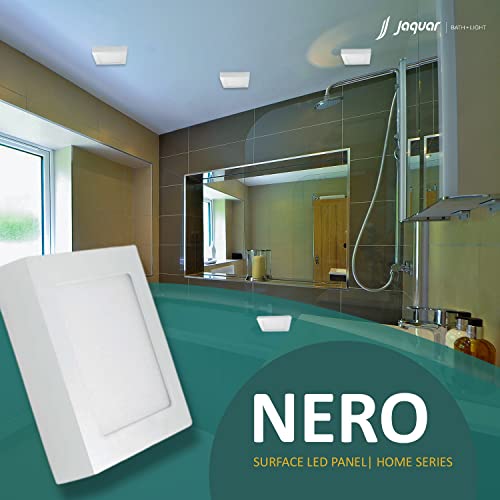 Image of Jaquar Lighting 6-Watt LED Nero Surface Mounted Square Panel Light (390 Lumen, Cool White)