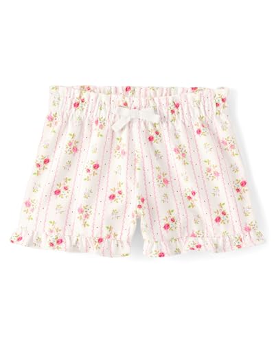 The Children's Place,Baby-Girls,and Toddler Pull On Ruffle Hem Shorts,Simply White,4 Years