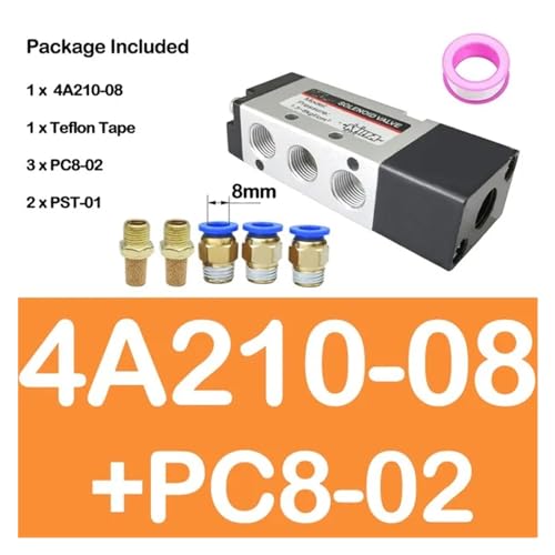 Vanne pneumatique 5 voies 4A210-08 commande par air comprimé 1/4