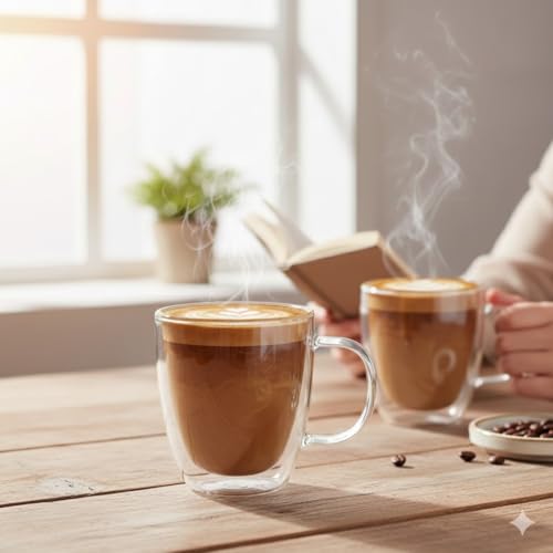 Set de 2 Mugs de Vidrio Borosilicato 360 ml Doble Pared miniatura 2