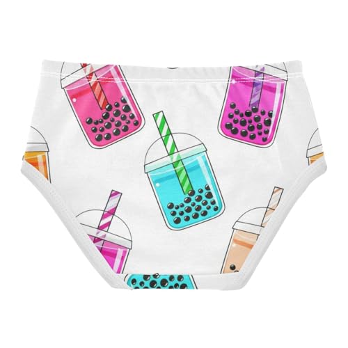 Cotton Toddler Underwear Custom Cute Cartoon Bubble Tea White Panties Little Girl Funny Briefs Underpants 2t2