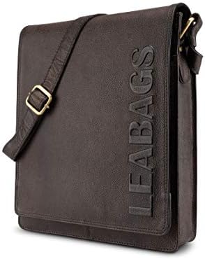 LEABAGS London messenger bag shoulder bag for 13 inch laptop of genuine leather in vintage style