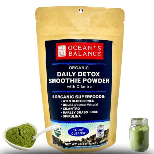 Ocean's Balance Daily Detox Smoothie Powder with Cilantro, Blueberry, Spirulina,