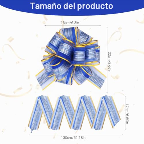 Miniatura 2 de Hotut 12 Lazos Grandes De Organza 6 Pulgadas , Lazos De Organza De Colores Mixtos Para Envolver Regalos, Lazo De Cinta Para Envolver Regalos Con Cinta Para Coches De Boda, Decoraciones De Fiesta