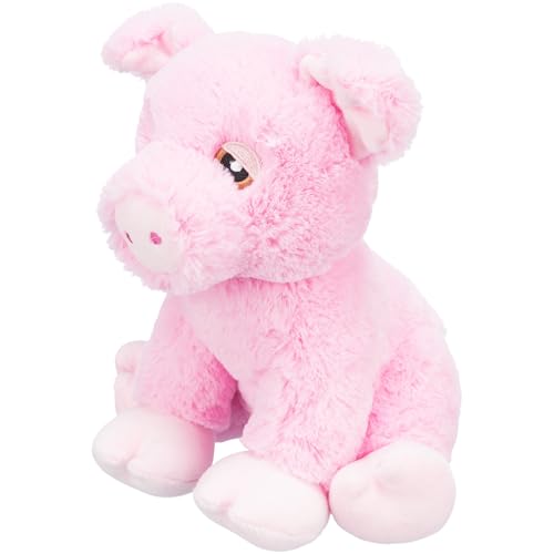 Trixie Schweinchen Edison Plüschtiere aus Recycling-Material - Flauschiges Hundespielzeug für nachhaltiges Spielen - weiches Öko-Plüsch Stofftier, 24cm - Be Eco Kollektion - 34881