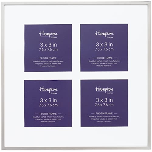 Cadre photo argenté Hampton Frames Mayfair 4 ouvertures verre